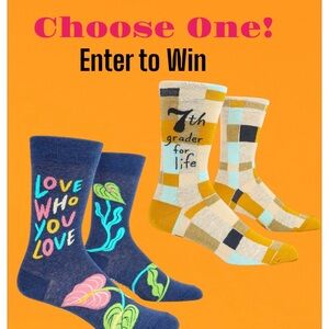 Blue Q Blue and Yellow Casual Socks
